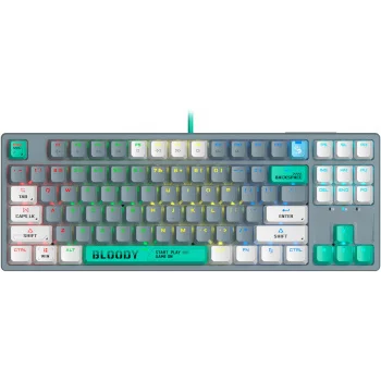 Клавиатура A4Tech Bloody S87 Energy механическая серый/зеленый USB for gamer LED (S87 USB ENERGY ASH)